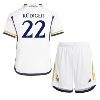 Real Madrid Antonio Rudiger #22 Koti Peliasu Lasten 2023-24 Lyhythihainen (+ Lyhyet housut)
